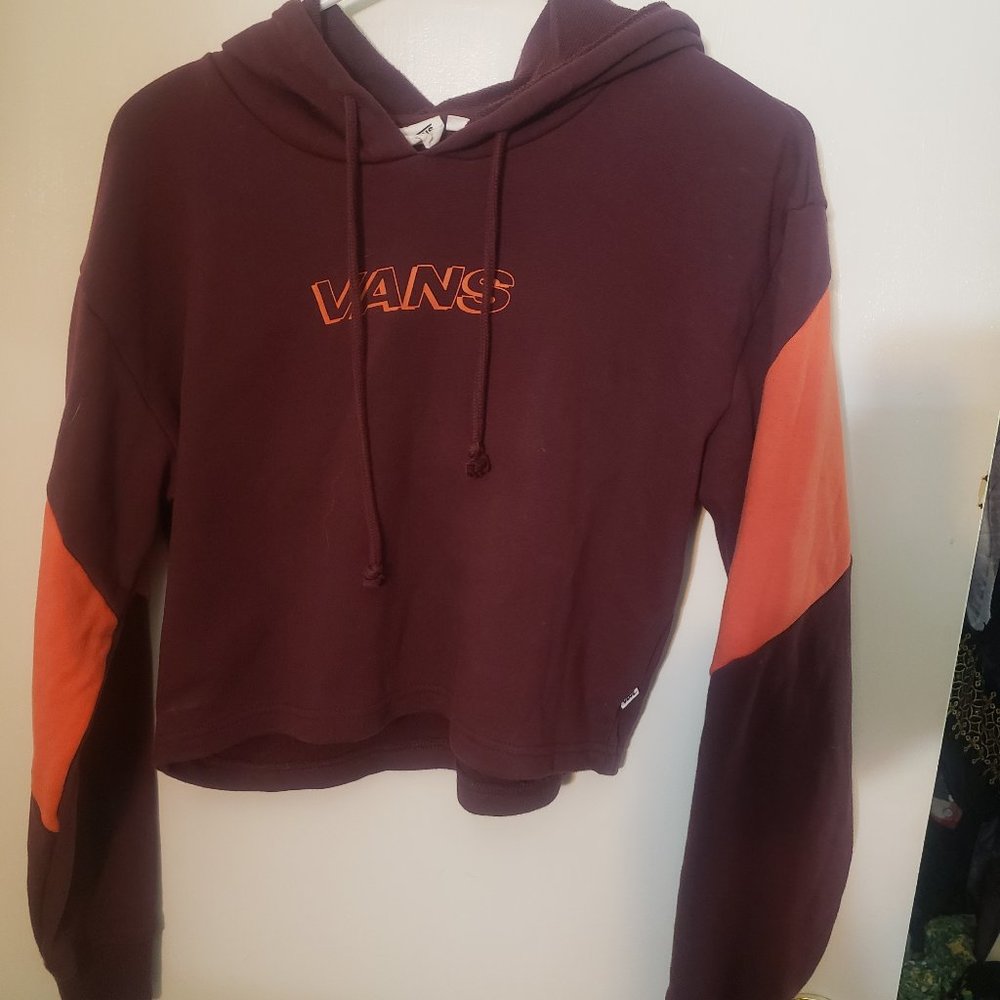 Vans Crop Top Purple and Orange Hoodie extra small